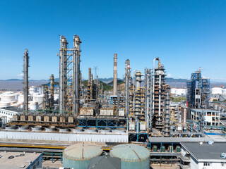 Aerial view of a large chemical plant