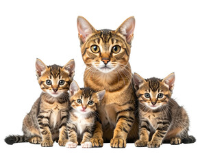 Kittens and mother cat, close-up, adorable