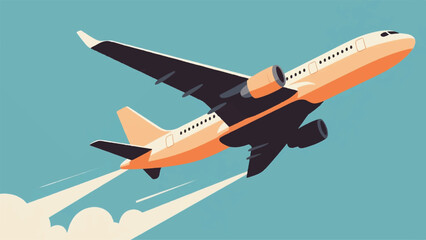 Flight Plane Illustrator Artwork Banner Background Design Template  © art88