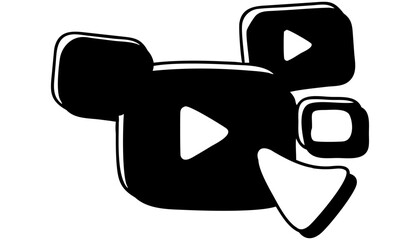 A glossy 3D render of a creative, black, heart-shaped symbol made of many spheres