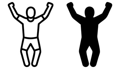 A black vector silhouette illustration of a team of people with their hands forming a concept of success and leadership
