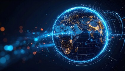 Obraz premium Globe digital network world