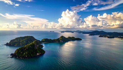 Tropical islands and azure sea