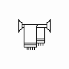 bath towel rack icon sign vector