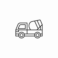 cement mixer truck icon sign vector