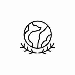 frozen earth globe icon sign vector