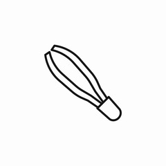 slender pair of tweezers icon sign vector