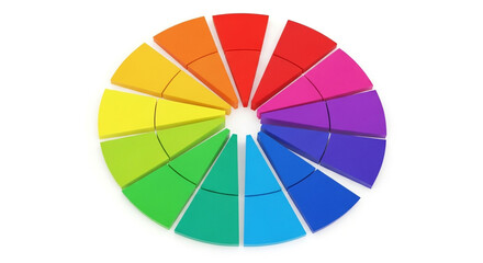 Obraz premium Color wheel graphic design illustration rainbow colors spectrum vibrant artistic palette bright creative 3d render