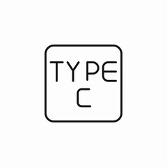 usb type c icon sign vector