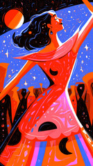 folklore latin dancer concept illustration