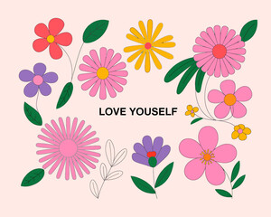 Hand drawn floral illustration with intricate details