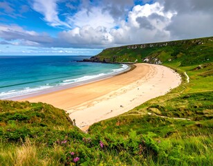 Irish Coastline Beach Scenic View.