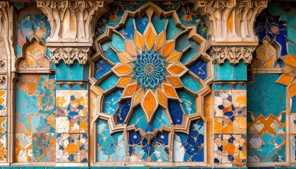 Obraz premium Ornamental tile design exterior wall