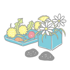 草花あそびのイメージイラスト