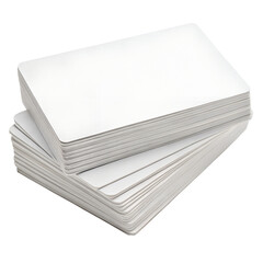 Stack of blank white plastic cards, ideal for customization, identification, and access control applications