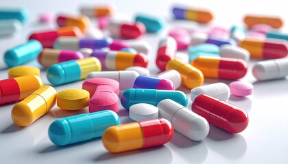 Assorted colorful pills and capsules