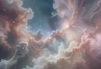 Ghostly Cosmos  Light and Airy Nebula with Pastel Tones and Gentle Transitions for a Subtle and Elegant Wallpaper.