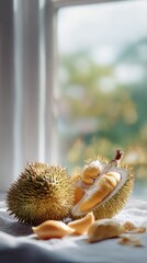 Durian fruit close up display