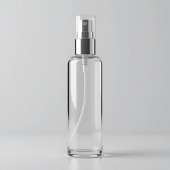 50ml Clear Glass Mist Spray Bottle – Empty, Isolated on White – 3D Render. 2 oz spray bottle