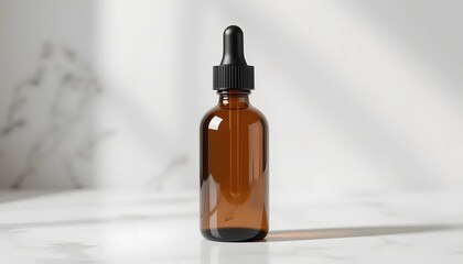 Amber Glass 2 oz Dropper Bottle Mockup – Empty, No Label, High-Resolution Product Photo. 2 oz spray bottle