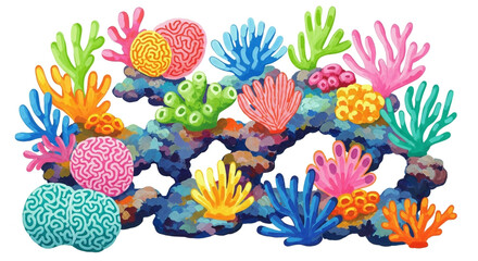 Colorful coral reef illustration for ocean life education and marine biology resources and coral conservation art