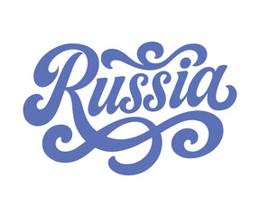 Russia text lettering vector