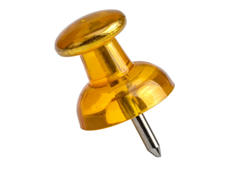 Close-up of an orange pushpin