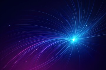 Bright star-like flare with silky flowing lines, purple gradient base fading into deep blue

