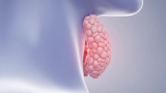 Examining Thyroid Gland Anatomy with Highlighted Focus