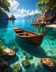 Tropical lagoon boat