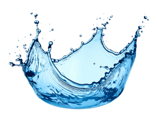 Water splash, crown shape,  clear blue