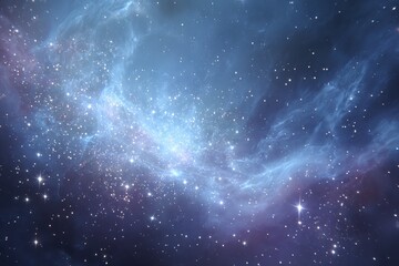 Fototapeta premium Creation of stellar elements in a vast cosmic expanse with swirling gases and luminous stars illuminating the dark void of space