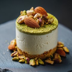 Delicious dessert with nuts