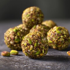 Close-up of Delicious Pistachio Balls