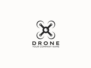 Drone logo design vector template