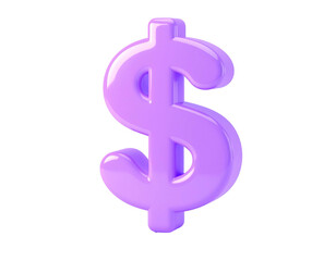 Obraz premium 3D rendered, vibrant, purple dollar sign