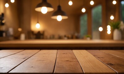Warm sunlight streams through lush green foliage onto a rustic wooden table, creating a serene natural backdrop.