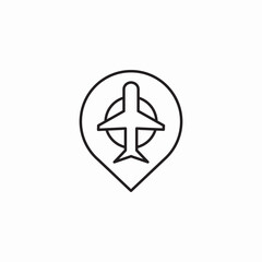 airport location pin icon sign vector