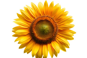 Obraz premium Vibrant Sunflower Blossom Close Up on Transparent Background