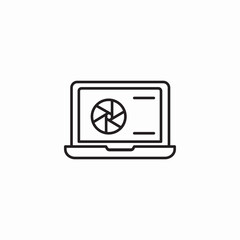 laptop shutter icon icon sign vector