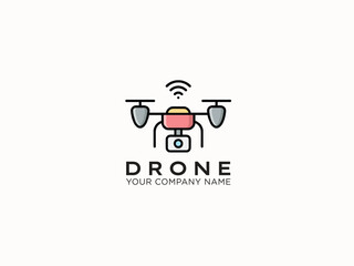Drone logo design vector template