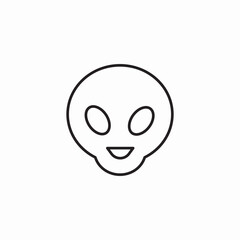 smiling alien head icon sign vector