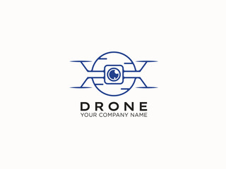 Drone logo design vector template