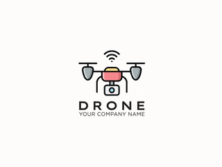 Drone logo design vector template