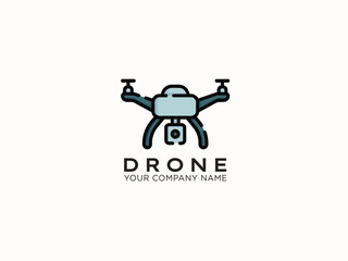 Drone logo design vector template
