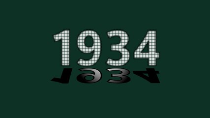 text 1934 animation colorful background and Digital Data moving on Circuit Board .Abstract high tech artificial intelligence data mining, modern computer technology surface. cyber new year 