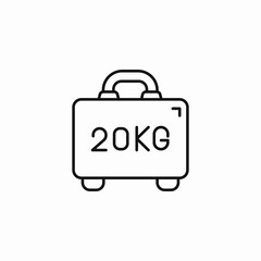 heavy suitcase weight icon sign vector