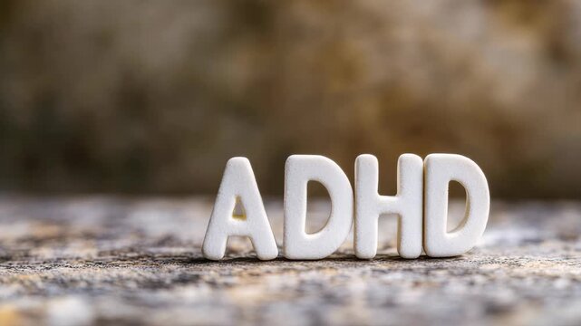 ADHD sign on rocky surface, representing Attention Deficit Hyperactivity Disorder