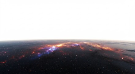 輝く地球 夜の輝き 宇宙から眺める神秘的風景. AI Generated