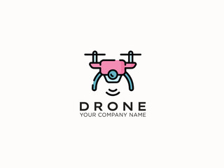 Drone logo design vector template